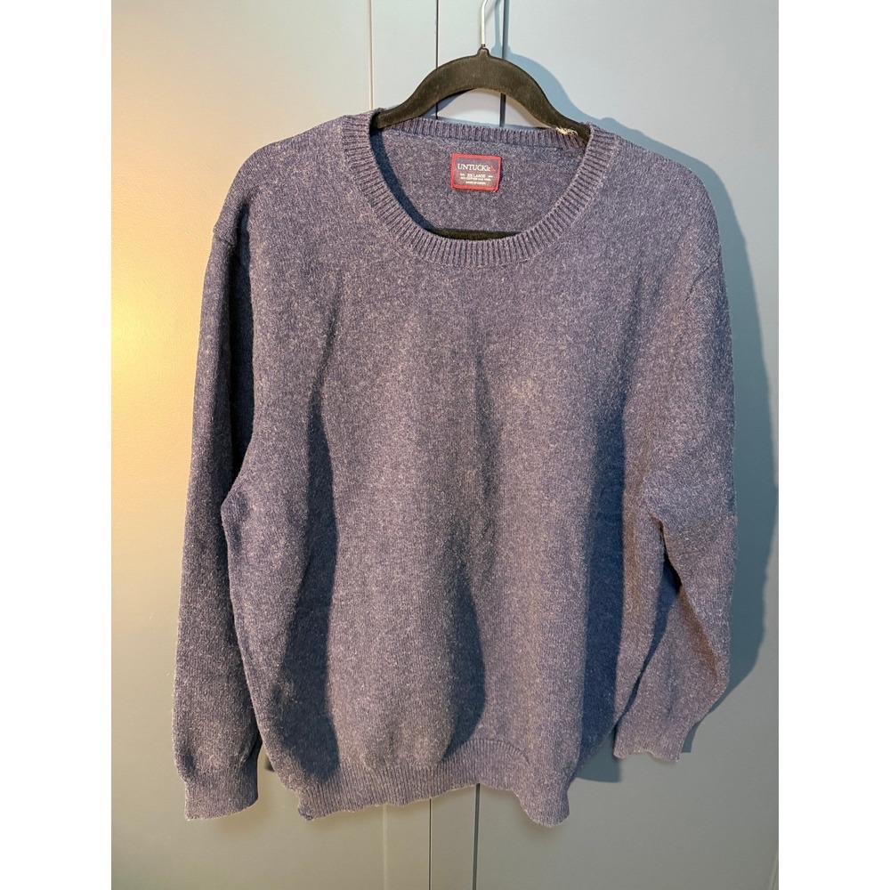 UNTUCKit Saint Aubin Pullover Sweater Mens XX Large Blue Cotton Wool Blend